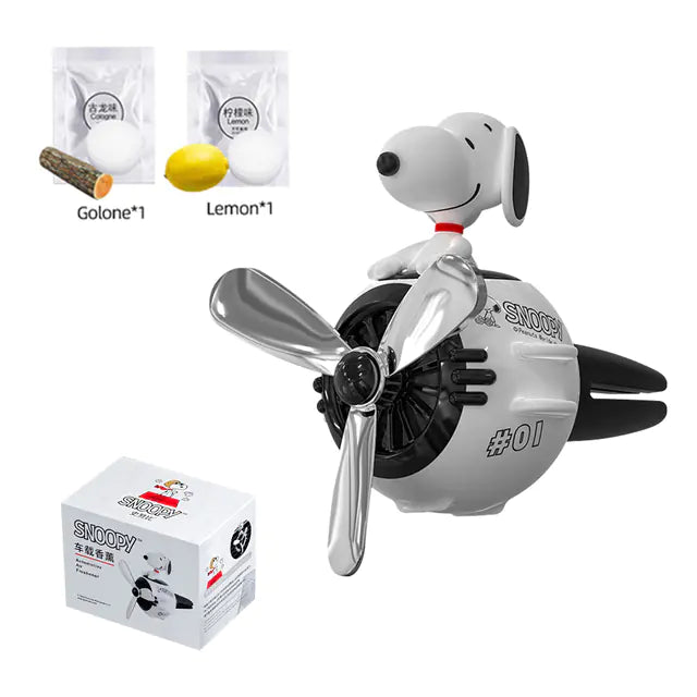 Cartoon Pilot Car Air Freshener with Rotating Propeller