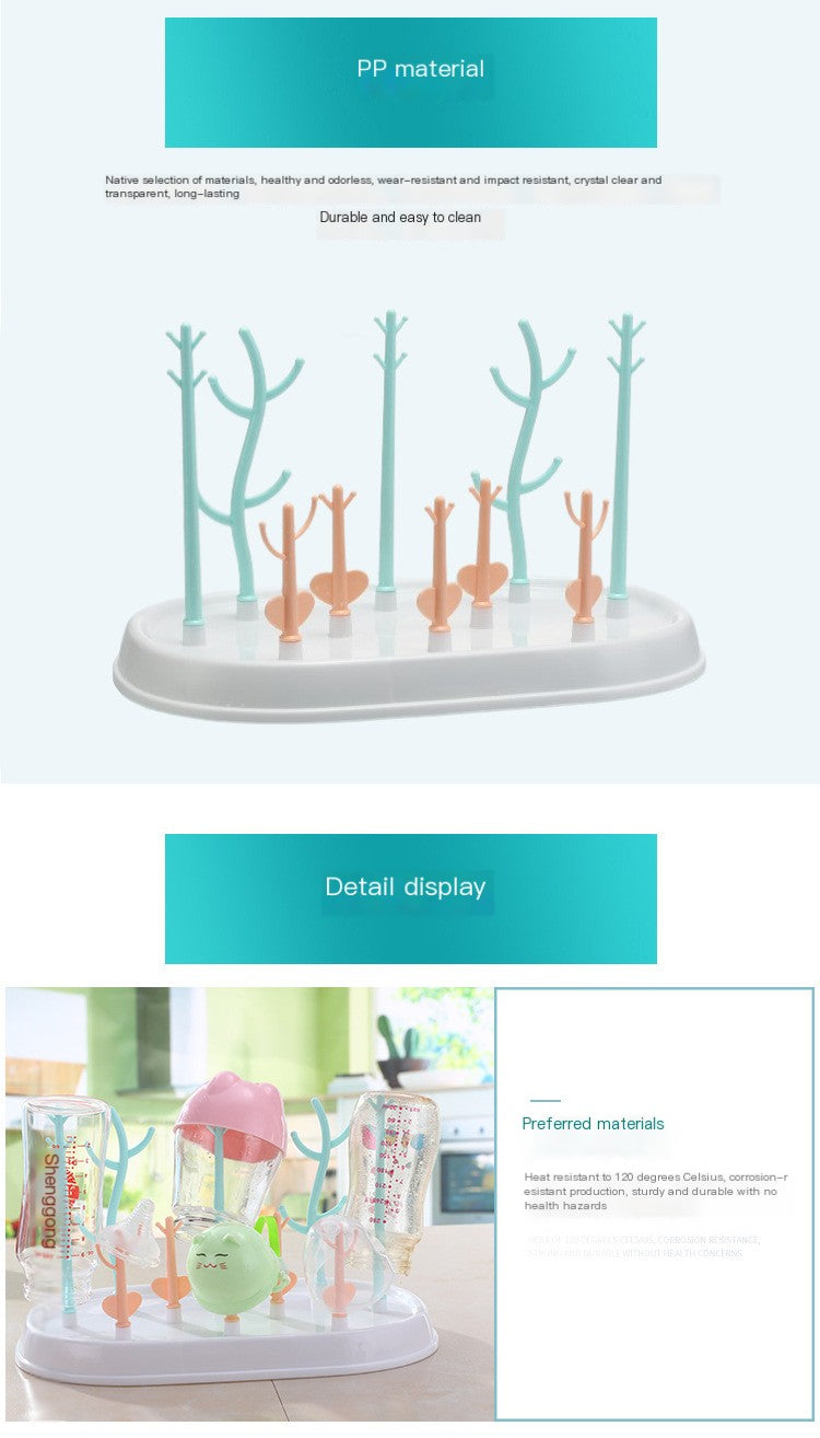 Tree-Shaped Bottle Drying Rack