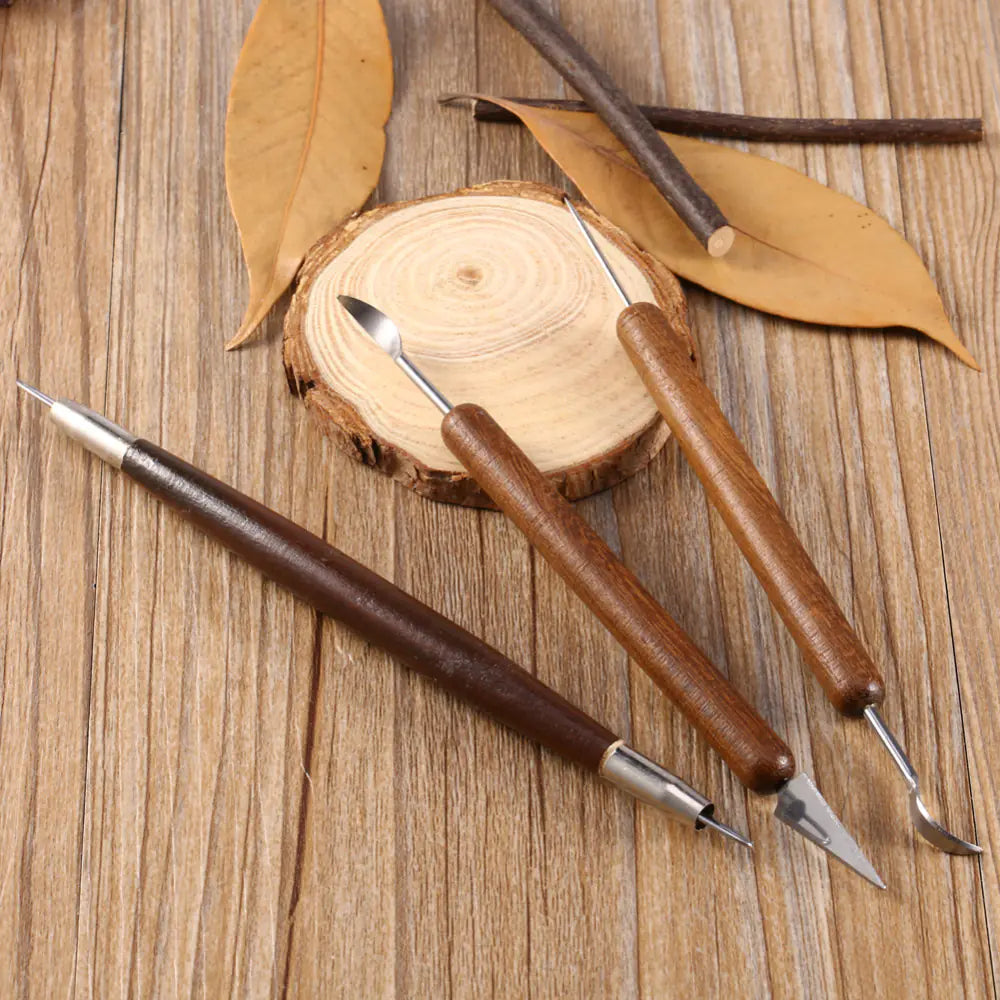 Clay Sculpting Tools Set - 6 Pieces with Scrapers