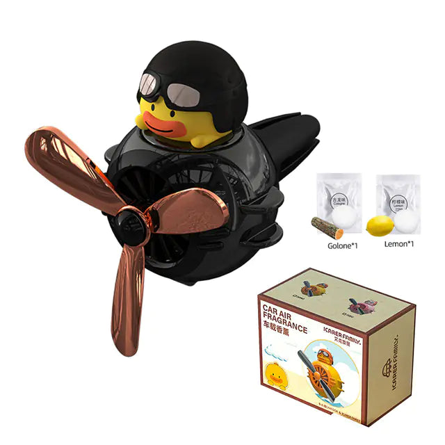Cartoon Pilot Car Air Freshener with Rotating Propeller