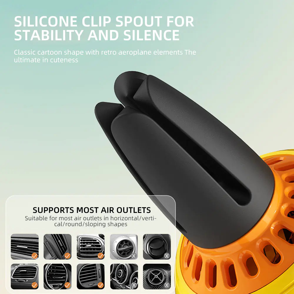 Cartoon Pilot Car Air Freshener with Rotating Propeller