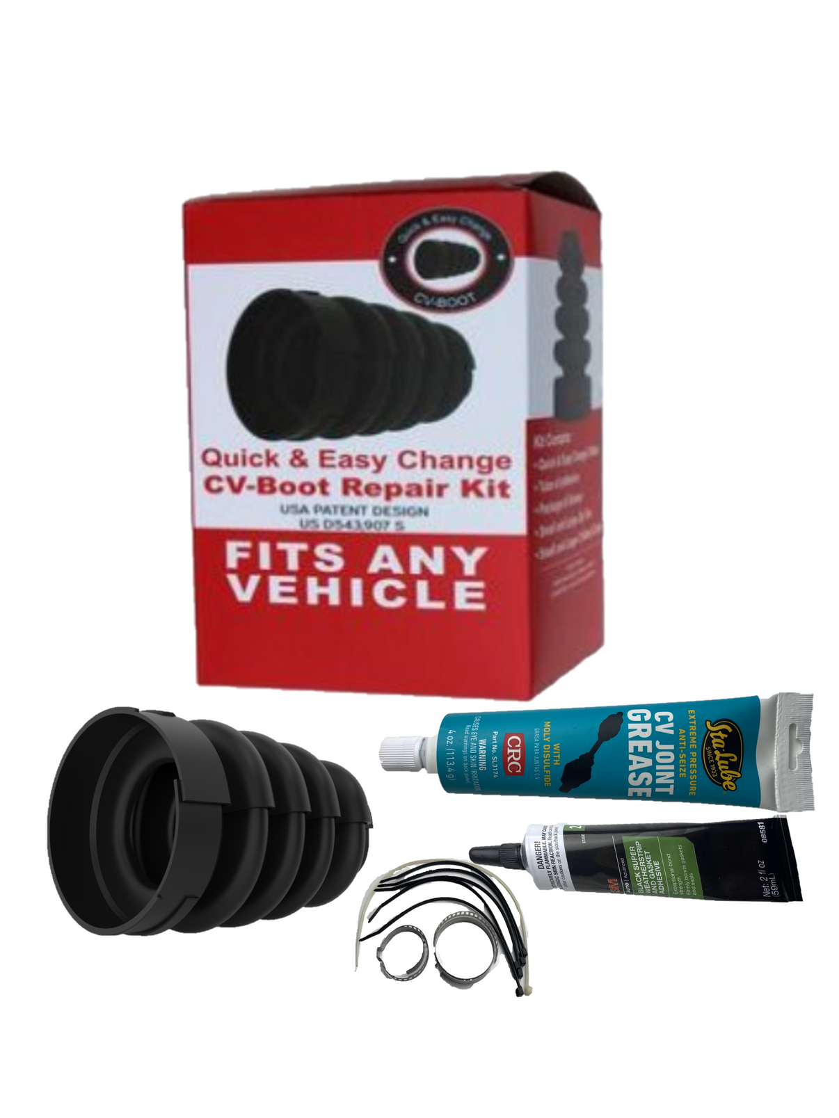 Universal split overlapping cv boot replacement kit for torn inner and Anuva Co.